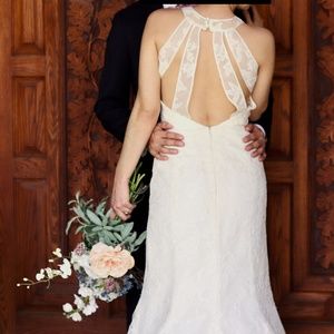 Mikaella ivory lace wedding dress